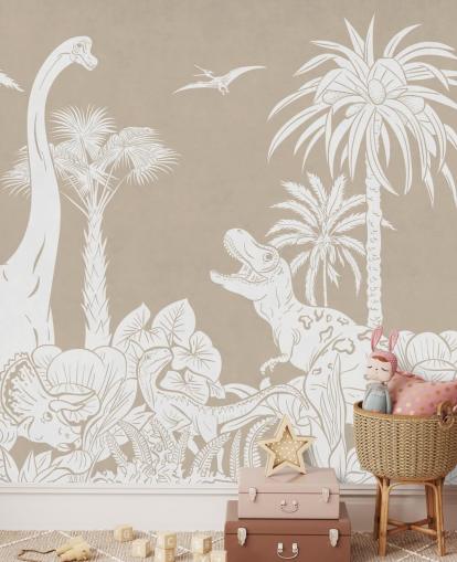 brown dinosaur wallpaper mural brown dinosaur wallpaper mural