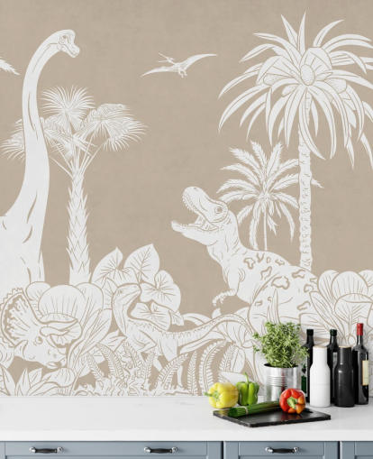 brown dinosaur wallpaper mural brown dinosaur wallpaper mural