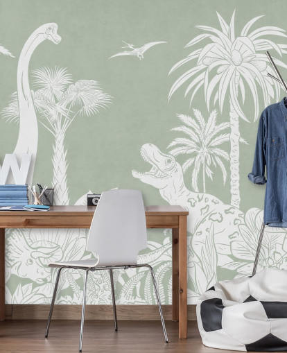 Green dinosaur wallpaper wall mural for kids bedroom Green dinosaur wallpaper wall mural for kids bedroom