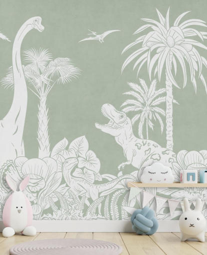 Green dinosaur wallpaper wall mural for kids bedroom Green dinosaur wallpaper wall mural for kids bedroom