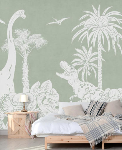 Green dinosaur wallpaper wall mural for kids bedroom Green dinosaur wallpaper wall mural for kids bedroom