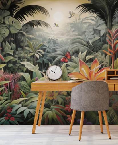 Värikäs Jungle Taustakuva Seinämaalaus