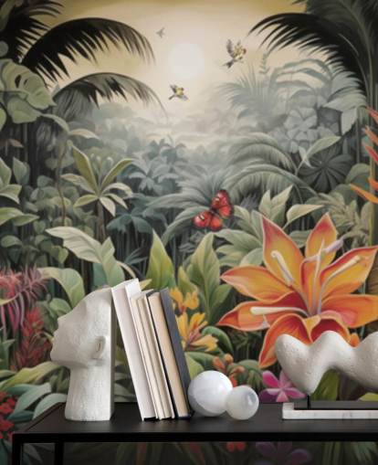 Colorful Jungle Wallpaper Mural Colorful Jungle Wallpaper Mural