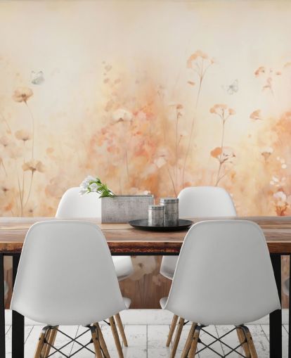 Butterflies in Wild Flowers Wall Mural Butterflies in Wild Flowers Wall Mural