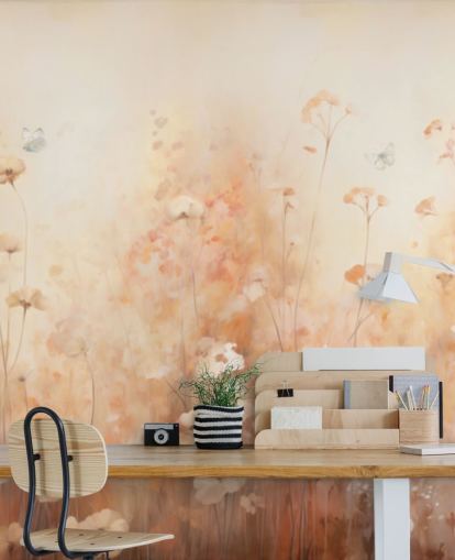 Mural de pared Mariposas en flores silvestres Mural de pared Mariposas en flores silvestres