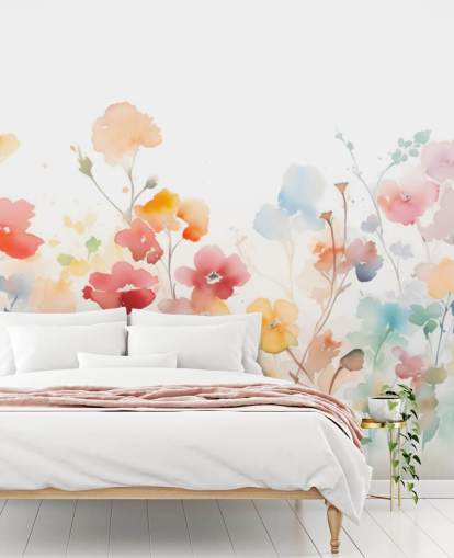 colourful floral wallpaper wall mural
