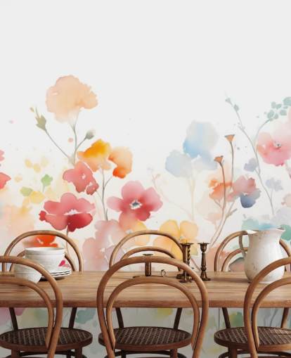 colourful floral wallpaper wall mural