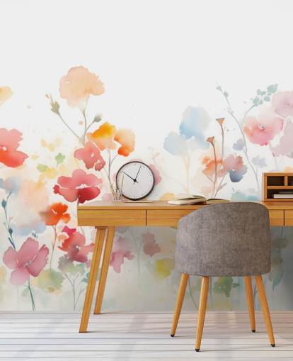 colorful floral wallpaper wall mural
