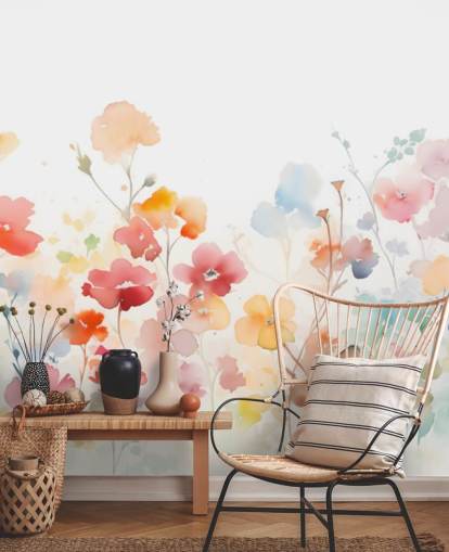 papier peint mural floral coloré papier peint mural floral coloré