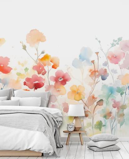 mural de pared de papel pintado floral colorido mural de pared de papel pintado floral colorido