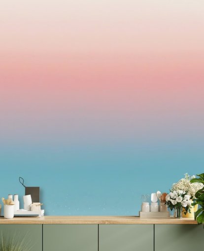 papier peint mural ombré bleu et rose appelé Coral Ombre