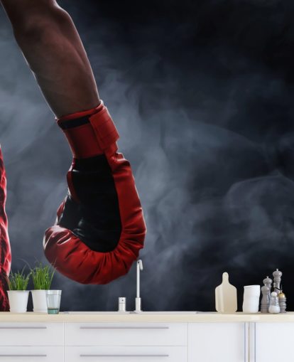 mural oscuro de boxeo llamado Ready to Fight para gimnasios mural oscuro de boxeo llamado Ready to Fight para gimnasios