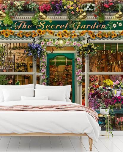 farverigt brugerdefineret facade tapet kaldet The Secret Garden af Garry Walton til plejehjem farverigt brugerdefineret facade tapet kaldet The Secret Garden af Garry Walton til plejehjem