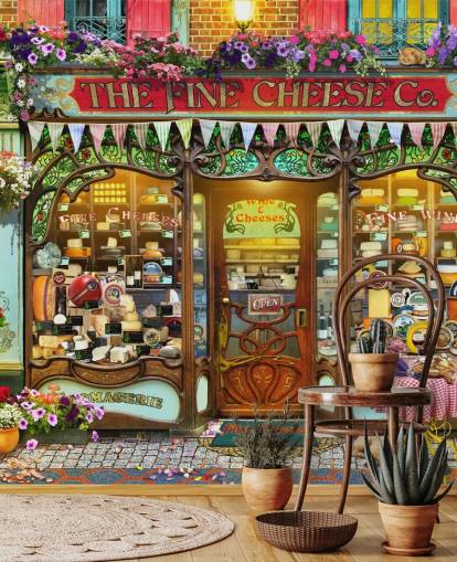 colourful custom facade wallpaper called La Fromagerie by Garry Walton for care homes