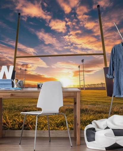 anpassad rugby tapetväggmålning som heter Rugby Goal Posts för barnets sovrum anpassad rugby tapetväggmålning som heter Rugby Goal Posts för barnets sovrum