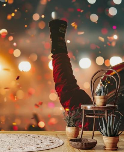 rød og orange tilpasselig amerikansk motorsport tapetmaleri kaldet Race Winner til børns soveværelser