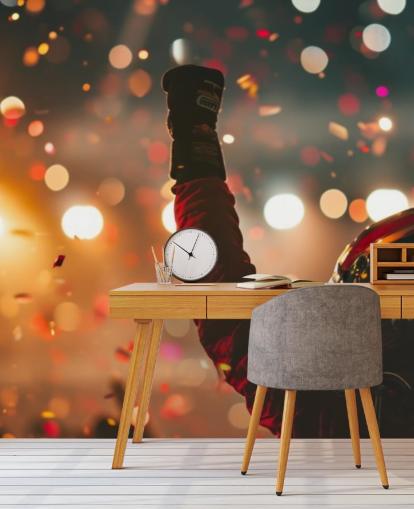 rød og orange tilpasselig amerikansk motorsport tapetmaleri kaldet Race Winner til børns soveværelser