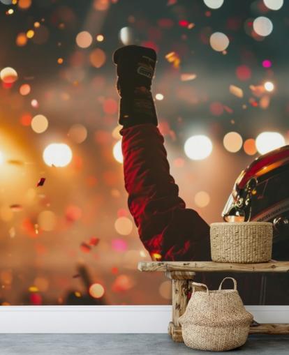 Personalisierbares amerikanisches Motorsport-Wandbild „Race Winner“ in Rot und Orange für Kinderzimmer Personalisierbares amerikanisches Motorsport-Wandbild „Race Winner“ in Rot und Orange für Kinderzimmer