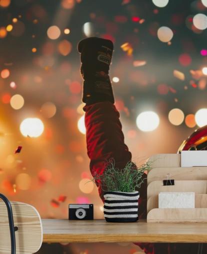 mural rojo y naranja personalizable de deportes de motor estadounidenses llamado Race Winner para dormitorios de niños