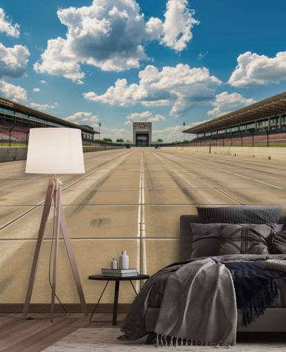 op maat gemaakte amerikaanse motorsport behangmuurschildering genaamd Indianapolis Motor Speedway Gateway Gateway One voor de slaapkamer van de tiener