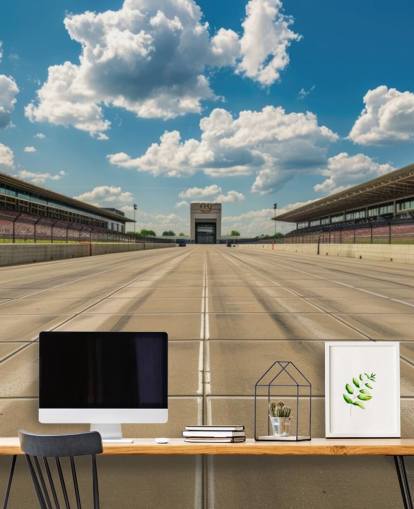 anpassad amerikansk motorsport tapetväggmålning som heter Indianapolis Motor Speedway Gateway One för tonåringens sovrum
