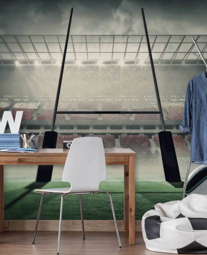 individuelles Rugby-Tapeten-Wandbild mit dem Titel Placing the Ball für Kinderzimmer oder Fitnessstudio