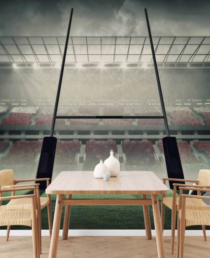 tilpasset rugby tapet veggmaleri kalt Plassering av ballen for barnets soverom eller treningsstudio