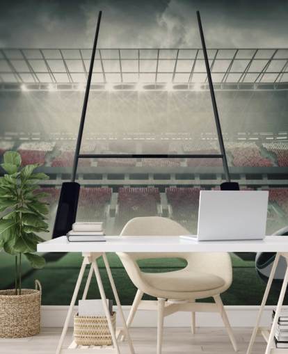 individuelles Rugby-Tapeten-Wandbild mit dem Titel Placing the Ball für Kinderzimmer oder Fitnessstudio