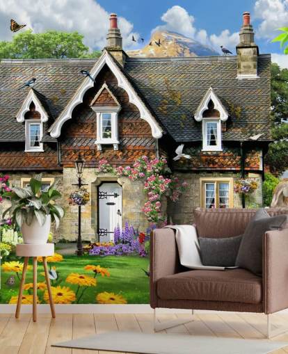 papel de parede colorido personalizado chamado Hillside Cottage de Howard Robinson para casas de repouso papel de parede colorido personalizado chamado Hillside Cottage de Howard Robinson para casas de repouso