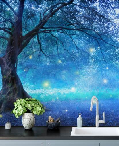 Blue Forest med træ tapet