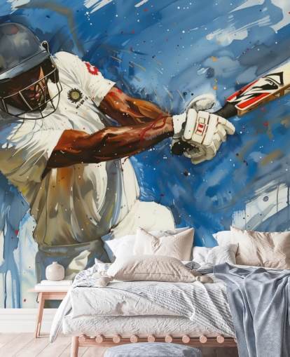 cricket wallpaper mural called Big Cricket Shot for child's bedroom and businesses cricket wallpaper mural called Big Cricket Shot for child's bedroom and businesses