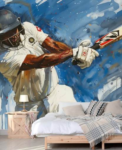 cricket wallpaper mural called Big Cricket Shot for child's bedroom and businesses