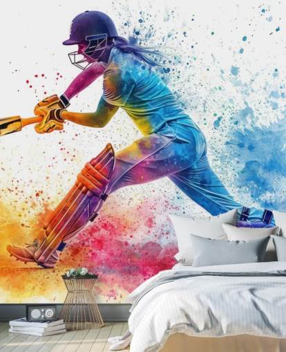 colorido mural de pared con forma de grillo llamado Cricket Paint Splash para dormitorios infantiles y espacios comerciales colorido mural de pared con forma de grillo llamado Cricket Paint Splash para dormitorios infantiles y espacios comerciales