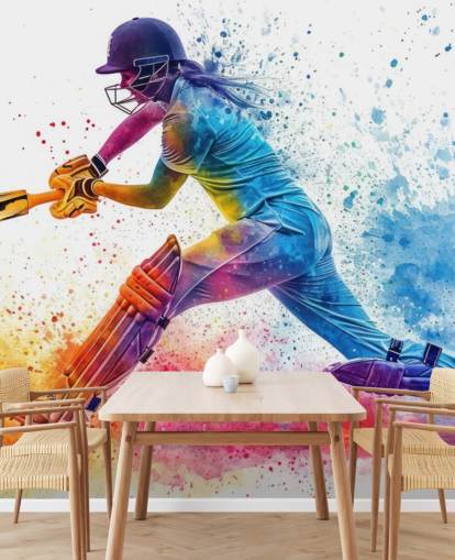 colorful cricket wall mural called Cricket Paint Splash for children's bedrooms and commercial spaces