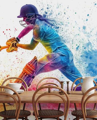colorful cricket wall mural called Cricket Paint Splash for children's bedrooms and commercial spaces
