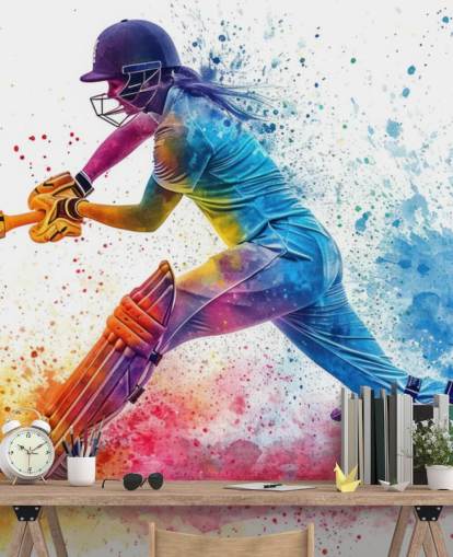 colorido mural de pared con forma de grillo llamado Cricket Paint Splash para dormitorios infantiles y espacios comerciales colorido mural de pared con forma de grillo llamado Cricket Paint Splash para dormitorios infantiles y espacios comerciales