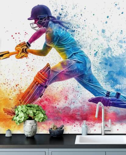 colorido mural de pared con forma de grillo llamado Cricket Paint Splash para dormitorios infantiles y espacios comerciales