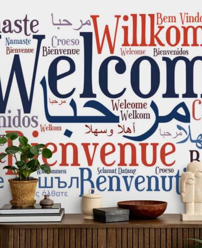 mural de papel pintado escolar blanco y azul llamado Welcome Wordcloud mural de papel pintado escolar blanco y azul llamado Welcome Wordcloud