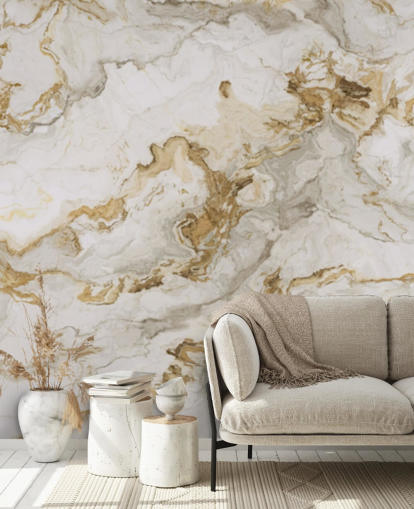 mural de papel pintado de mármol blanco y dorado llamado White Marble With Gold Streaks para comedores, baños y cocinas mural de papel pintado de mármol blanco y dorado llamado White Marble With Gold Streaks para comedores, baños y cocinas