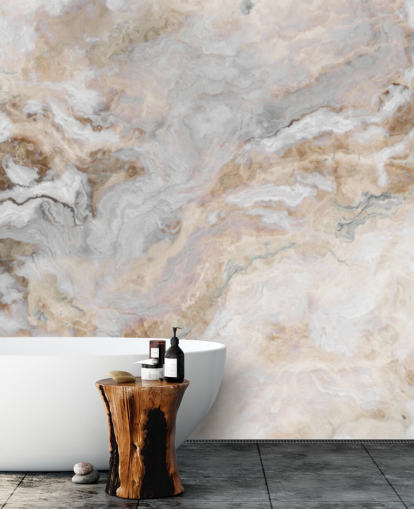 Tapetentapete aus grauem und weißem Marmor namens Grey and White Marble für Küchen, Badezimmer und Esszimmer