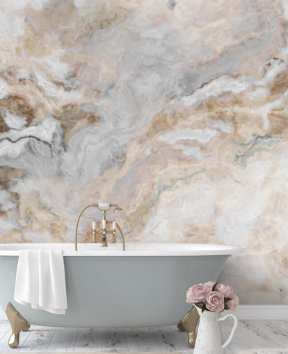 carta da parati murale in marmo grigio e bianco chiamato Grey and White Marble per cucine, bagni e sale da pranzo