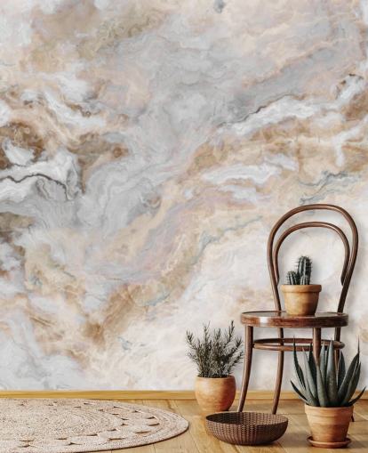 papier peint mural en marbre gris et blanc appelé Marbre gris et blanc pour les cuisines, les salles de bain et les salles à manger