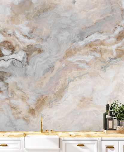 carta da parati murale in marmo grigio e bianco chiamato Grey and White Marble per cucine, bagni e sale da pranzo