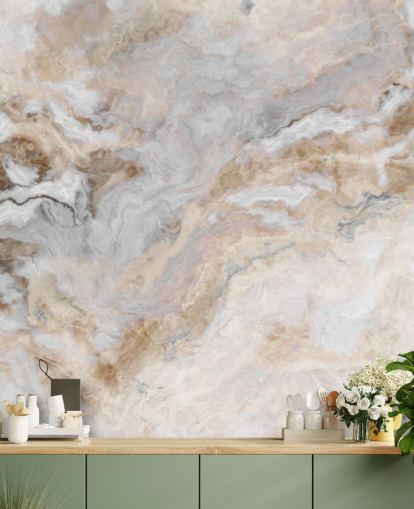 papier peint mural en marbre gris et blanc appelé Marbre gris et blanc pour les cuisines, les salles de bain et les salles à manger