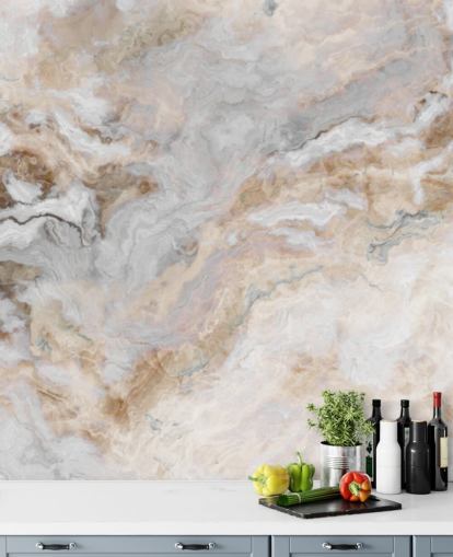 grijze en witte marmeren muurschildering genaamd Grey and White Marble voor keukens, badkamers en eetkamers grijze en witte marmeren muurschildering genaamd Grey and White Marble voor keukens, badkamers en eetkamers