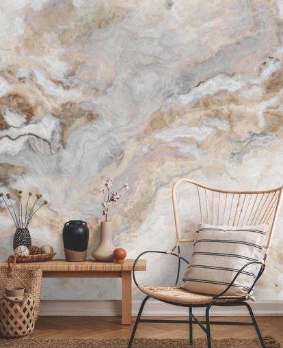 grey and white marble wallpaper mural called Grey and White Marble for kitchens, bathrooms and dining rooms