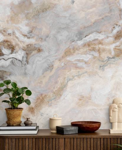 mural de papel de parede de mármore cinza e branco chamado mármore cinza e branco para cozinhas, banheiros e salas de jantar