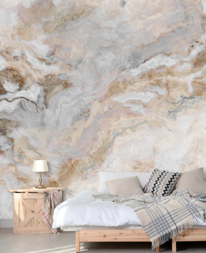 gray and white marble wallpaper mural called Gray and White Marble for kitchens, bathrooms and dining rooms