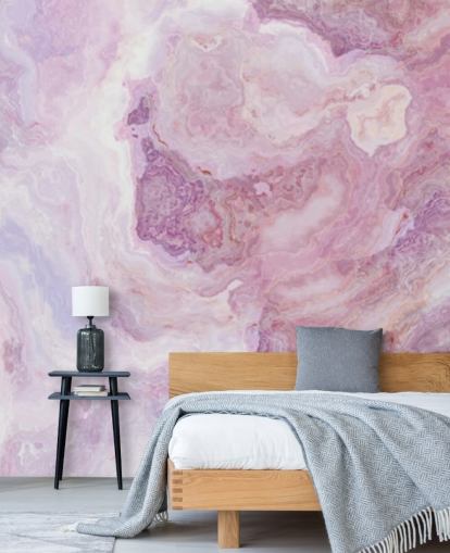 mural de papel de parede de mármore rosa e roxo chamado Pink and Purple Swirl para cozinhas, banheiros e quartos de adolescentes