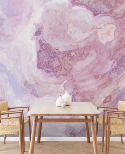 pink and purple marble wallpaper mural called Pink and Purple Swirl for kitchens, bathrooms and teen's bedrooms